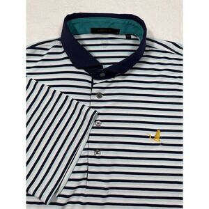Greyson Polo Shirt Men's Large Blue Tourquise Stripe Golf Performance Wolf Logo